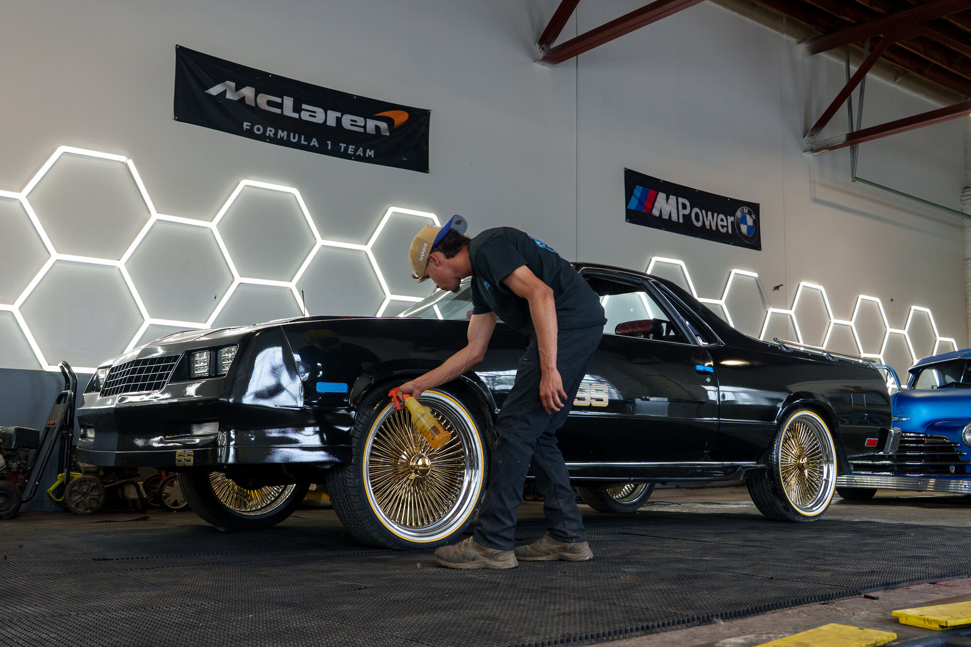 Detailing the El Camino SS in the shop